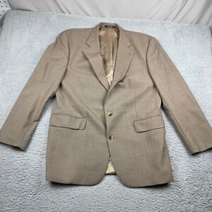 Chaps Ralph Lauren Vintage Blazer Mens 44 Brown Excellent Houndstooth Jacket